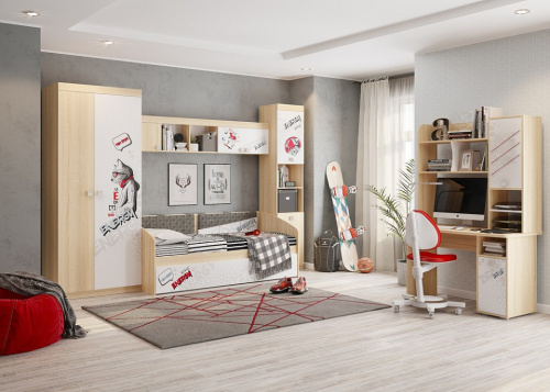 Энерджи Шкаф комбинированный дуб сонома/белый. Фото №2