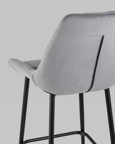 Стул полубарный Флекс велюр серый. Фото №8