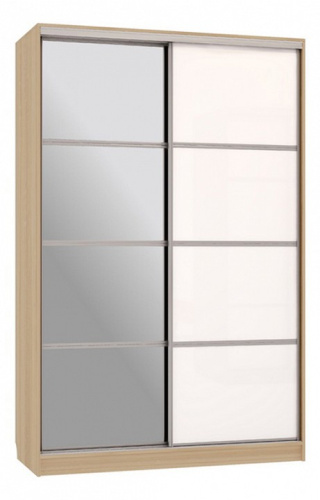 Гранд 2-600 с зеркалом (полки справа) дуб сонома/белый. Фото №1