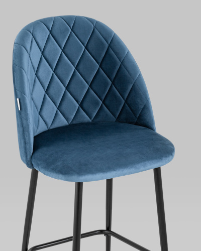 Стул полубарный Марсель велюр пыльно-синий. Фото №9