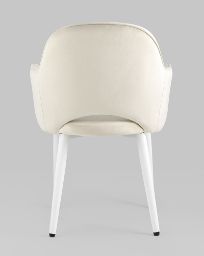 Стул Венера велюр кремовый ножки белые. Фото №6