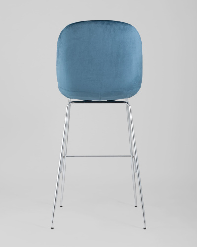 Стул барный Beetle со спинкой маренго хромированные ножки. Фото №6