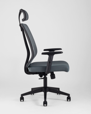 Кресло руководителя TopChairs Post серое фото Кресло руководителя TopChairs Post серое. Фото №4