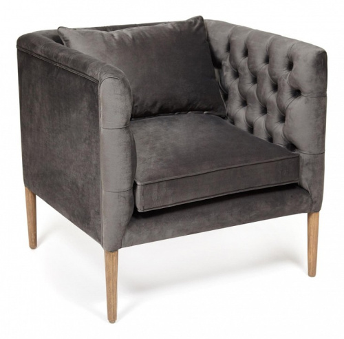 Кресло Secret de Maison FERNANDO ( mod. 20-16) красное дерево/ ткань флок (vittoria noire), 79x74x77см, Античный дуб/ ткань серая. Фото №1